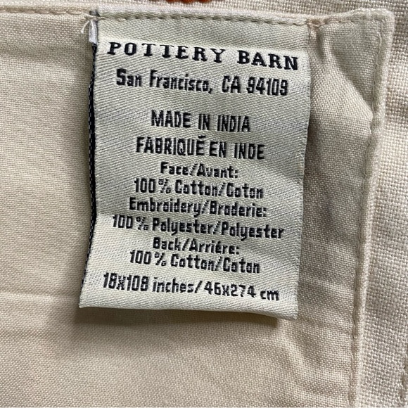 Pottery Barn Pumpkin Fall Harvest Thanksgiving Table Runner 18 X 108" NWOT - Picture 4 of 5